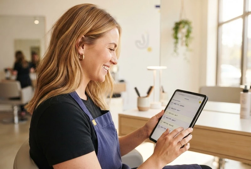 Salon using ExpenseHut appointment booking with a built-in POS